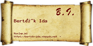 Bertók Ida névjegykártya