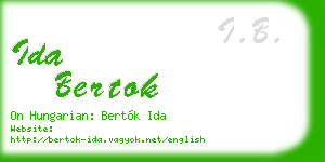 ida bertok business card